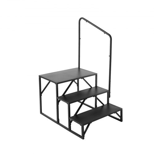 VEVOR RV Steps, 3-Step RV Stairs, 440 LBS Load Capacity, Thickened Carbon Steel, With Handrail, Non-Slip Steps for Safe Entry and Exit, Suit for RV, Trailer, Camper Steps - FCBTGDKHJG3JJF4MLV0 - view 2