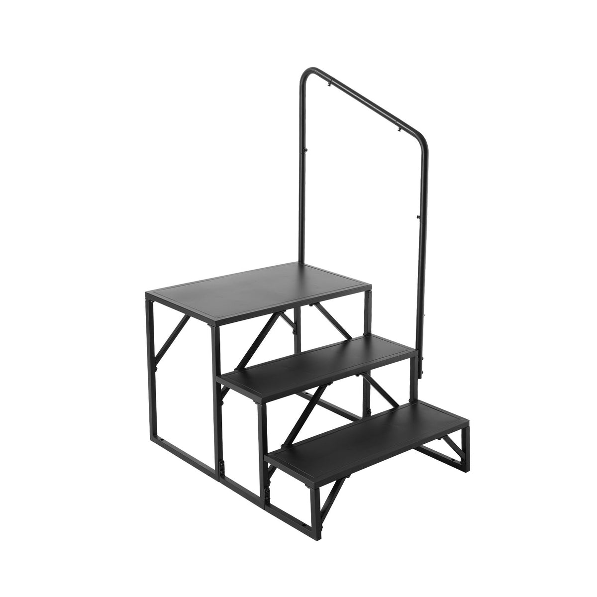 VEVOR RV Steps, 3-Step RV Stairs, 440 LBS Load Capacity, Thickened Carbon Steel, With Handrail, Non-Slip Steps for Safe Entry and Exit, Suit for RV, Trailer, Camper Steps - FCBTGDKHJG3JJF4MLV0 - view 10