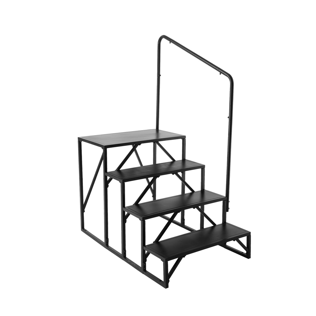 VEVOR RV Steps, 4-Step RV Stairs, 440 LBS Load Capacity, Thickened Carbon Steel, With Handrail, Non-Slip Steps for Safe Entry and Exit, Suit for RV, Trailer, Camper Steps - FCBTGDKHJG4JE8I22V0 - view 10