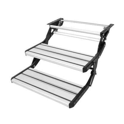 VEVOR RV Steps, 2-Step, Manual Retractable RV Stairs, Foldable, 440 LBS Load Capacity, Aluminum Alloy Steps, Thickened Steel Plate, Non-Slip Steps for Safe Entry and Exit, RV, Trailer, Camper Steps - FCBTZDKZDKSDNVHFTV0 - view 10