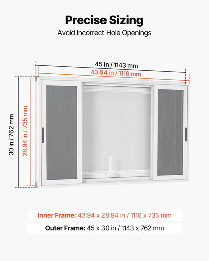 VEVOR Concession Window 45x30 in Aluminum Alloy Service Window, for Food Truck, Up to 85 Degrees Stand Serving with 4 Sliding Screen Windows, Awning Door and Drag Hook, Rainwater Resistant - FCBWCK4530NCHM5K6001V0 - view 3