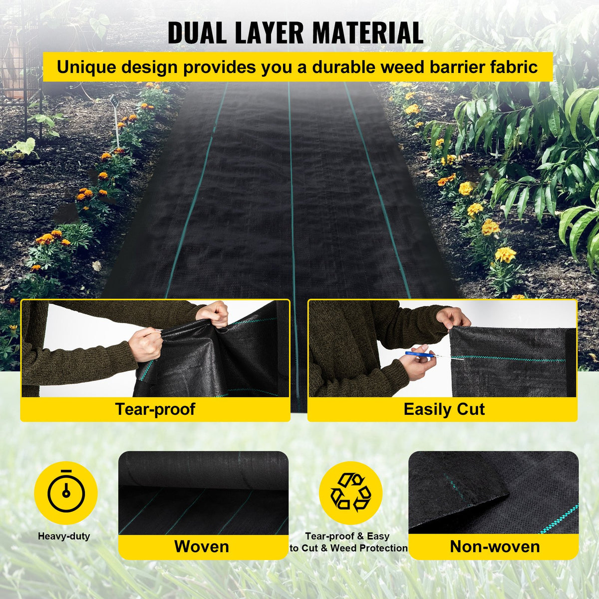 VEVOR PP Weed Barrier Fabric and Others - Select Your Configuration - FCBY33005.8OZ8WBLV0 - view 3