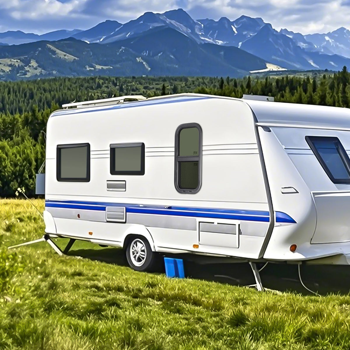VEVOR Vertical RV Window, 12" W x 24" H Tinted Sliding RV Window with Net Screen & Trim Ring, Fit 15/16" - 1 3/4" Thickness Wall, RV Window Replacement for Teardrop Cargo Trailer Camper, DOT Approved - FCCCKSXTL3007LYWWV0 - view 9