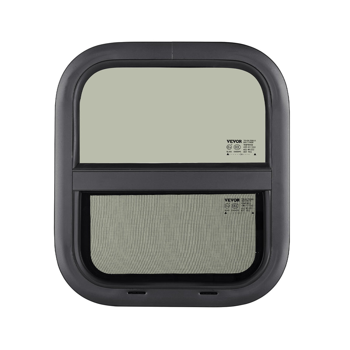 VEVOR Vertical RV Window, 14" W x 16" H Tinted Sliding RV Window with Net Screen & Trim Ring, Fit 15/16" - 1 3/4" Thickness Wall, RV Window Replacement for Teardrop Cargo Trailer Camper, DOT Approved - FCCCKSXTL350W48BUV0 - view 10