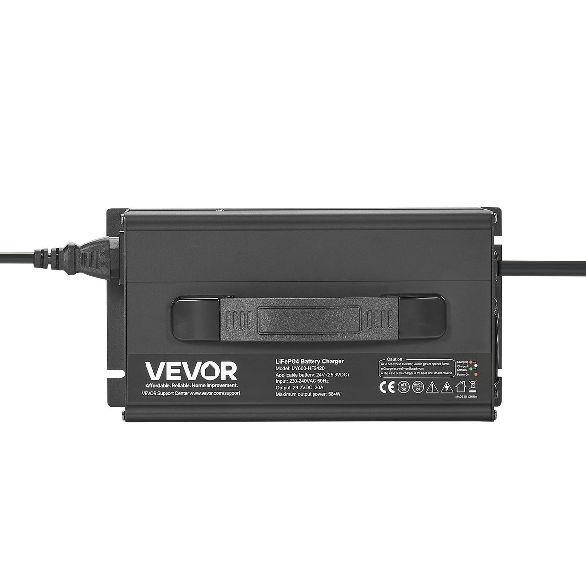 VEVOR 24V 20A Lithium Battery Charger, 29.2V, AC-DC LiFePO4 Smart Charger, with Anderson Connector, LED Indicator, 0V Activation, for Lithium LiFePO4 Deep Cycle Rechargeable Batteries of Boat, RV - FCCDQ24V20A0KO4EE001V1 - view 10