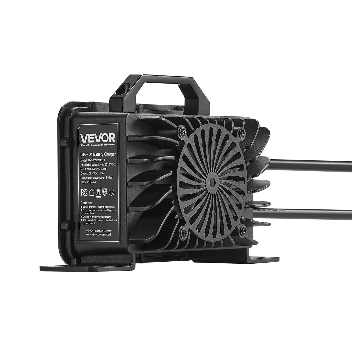 VEVOR 48V 18A Lithium Battery Charger, 58.4V, AC-DC LiFePO4 Smart Charger, with Waterproof Connector, LED Indicator, 0V Activation, for LiFePO4 Deep Cycle Rechargeable Batteries of Boat, RV, IP68 - FCCDQ48V18A032CY5001V1 - view 10
