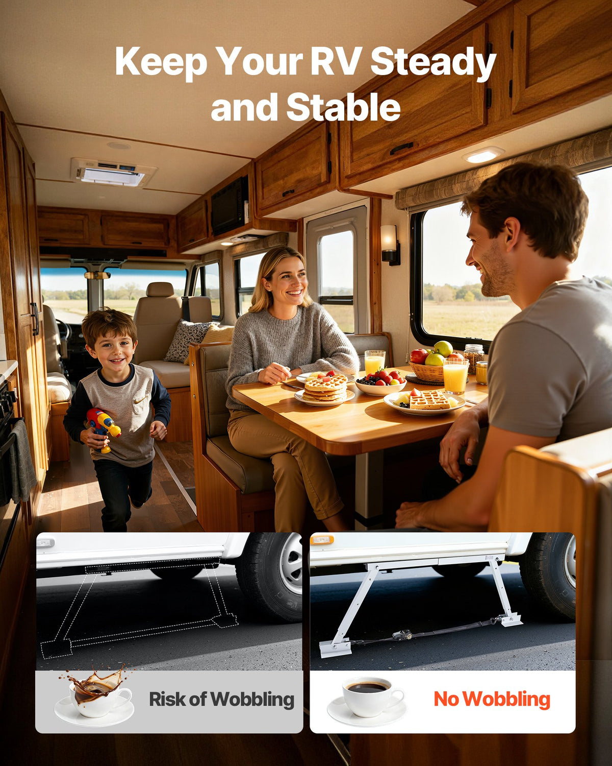 VEVOR Universal RV Stabilizer, RV Bumper Stabilizer for Trailers, Campers, Fifth Wheel, Compact Foldable Design for Easy Storage, Adjustable Height from 12 inch to 28 inch, Reduces RV Wobble, 1 Pack - FCDPPHJ1J1227CEKL001V0 - view 3