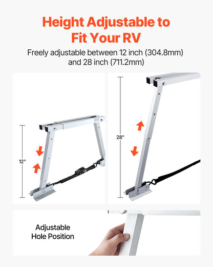 VEVOR Universal RV Stabilizer, RV Bumper Stabilizer for Trailers, Campers, Fifth Wheel, Compact Foldable Design for Easy Storage, Adjustable Height from 12 inch to 28 inch, Reduces RV Wobble, 1 Pack - FCDPPHJ1J1227CEKL001V0 - view 4