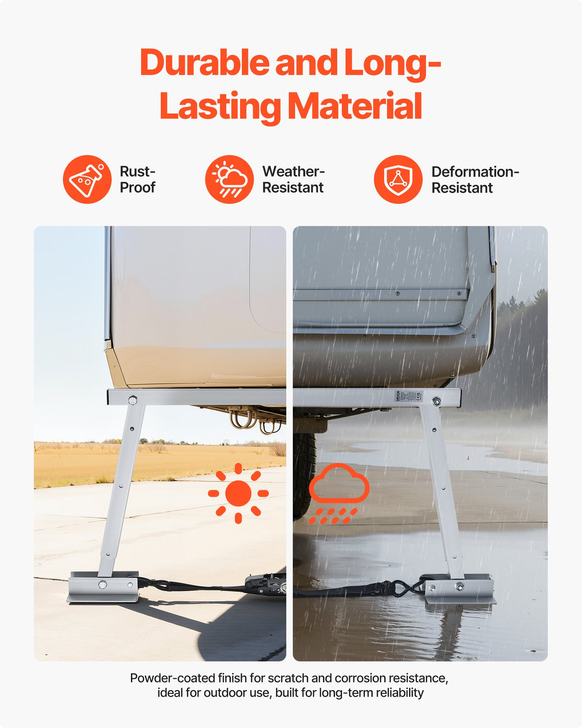 VEVOR Universal RV Stabilizer, RV Bumper Stabilizer for Trailers, Campers, Fifth Wheel, Compact Foldable Design for Easy Storage, Adjustable Height from 12 inch to 28 inch, Reduces RV Wobble, 1 Pack - FCDPPHJ1J1227CEKL001V0 - view 6