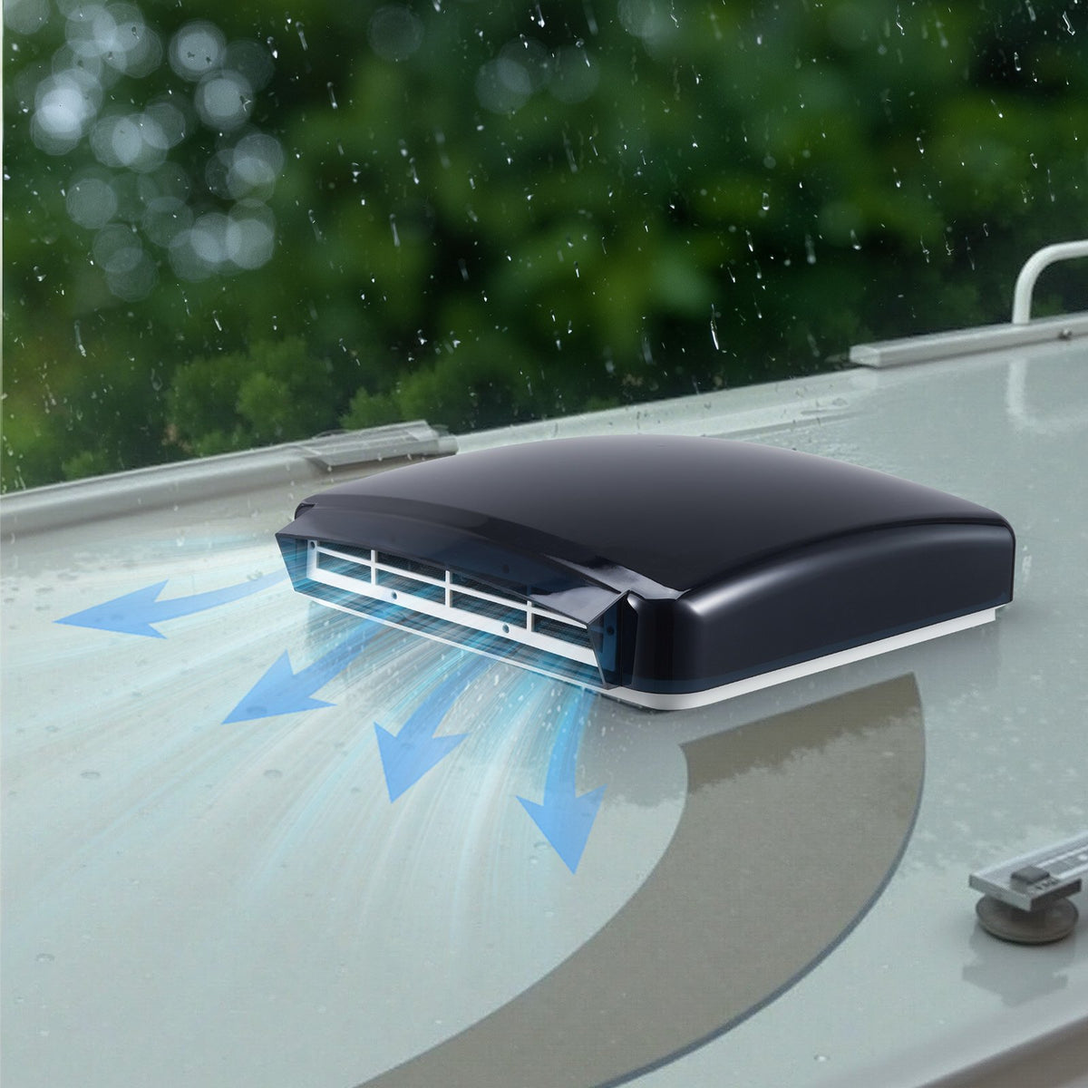 VEVOR RV Vent Fan, 14 inch RV Roof Vent Fan 12V, Powerful 10-Speed Reversible Fan with Remote Control, Built-in Rain Cover, Power Top Lid,12 inch Fan Blade,Fits 14 x14 inch Roof Openings - FCHQS14YC12IL8D00V9 - view 9