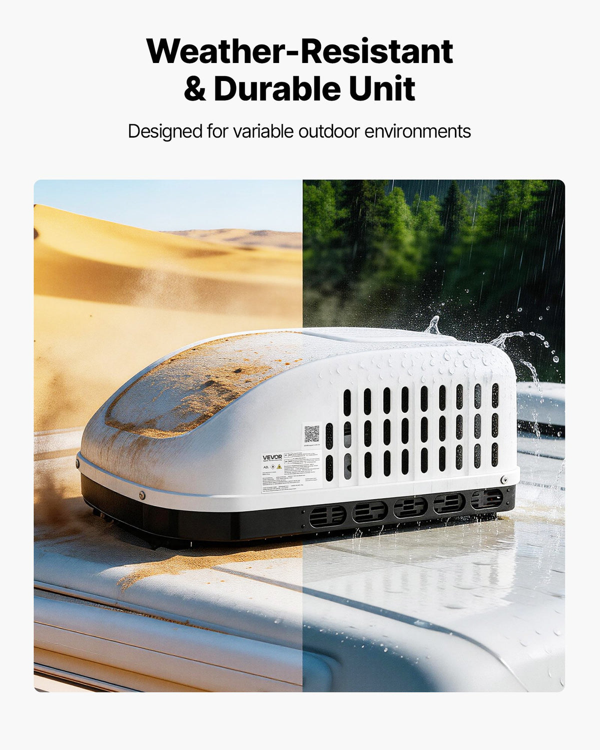 VEVOR RV Air Conditioner, 15000 BTU RV AC Unit, 120V Ducted or Non-Ducted Rooftop Air Conditioner with High-Performance Compressor Motor, Easy Install Quiet Cooling AC with Standard Vent Size, White - FCKDDZJFBXFGZQVG3001V6 - view 7