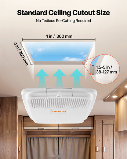 VEVOR Air Distribution Box, 115V Non-Ducted RV Air Conditioner ADB Unit with Operating Panel, Detachable Filter, and Four-Way Airflow, Used for VEVOR Non-Ducted Cooling-Only Rooftop RV AC Unit, White - FCKDPJADBTJDCS204001V6 - view 5