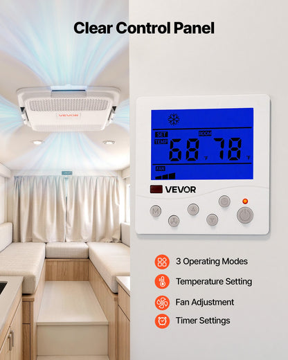 VEVOR Air Distribution Box, 115V Non-Ducted RV Air Conditioner ADB Unit with Operating Panel, Detachable Filter, and Four-Way Airflow, Used for VEVOR Non-Ducted Cooling-Only Rooftop RV AC Unit, White - FCKDPJADBTJDCS204001V6 - view 6