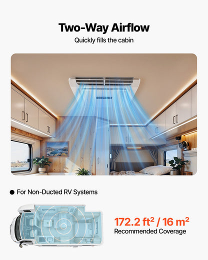 VEVOR RV Air Conditioner, 15000 BTU RV AC Unit, 120V Non-Ducted Rooftop Air Conditioner with Heat Pump and Cooling, Variable Speed Easy Install Quiet AC with ADB Button Control & Remote Control, White - FCKDTZFBXFGD33PVQ001V6 - view 4