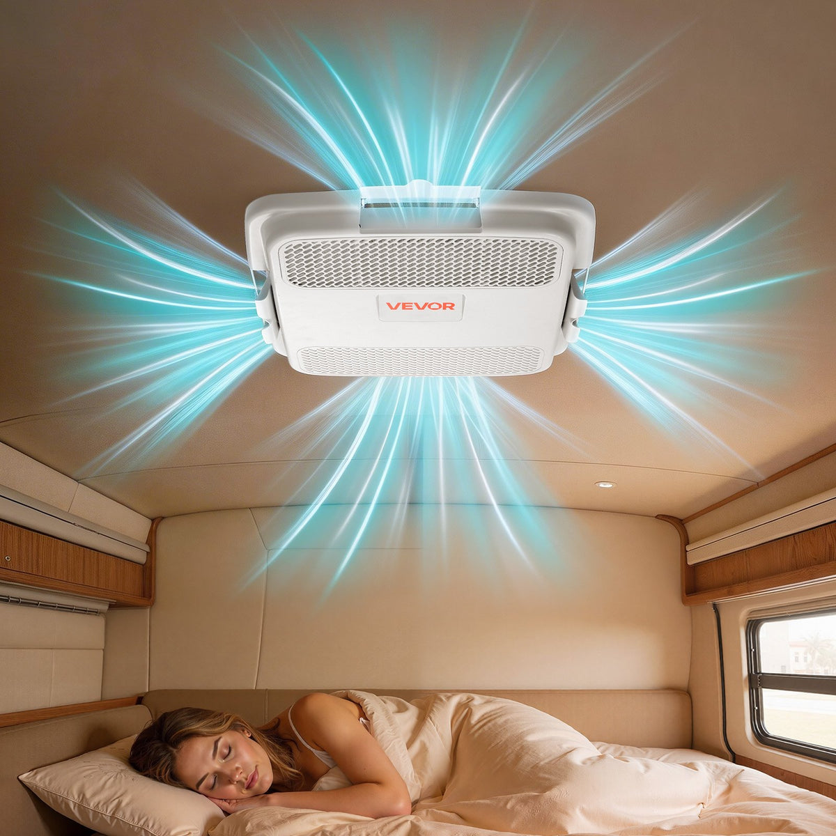 VEVOR RV Air Conditioner, 15000 BTU RV AC Unit, 120V Non-Ducted Rooftop Air Conditioner with Cooling and Heating, Four-Way Airflow, PTC Heating Module, Easy Install Quiet AC with Control Panel, White - FCKDTZFBXFGDO79CH001V6 - view 9