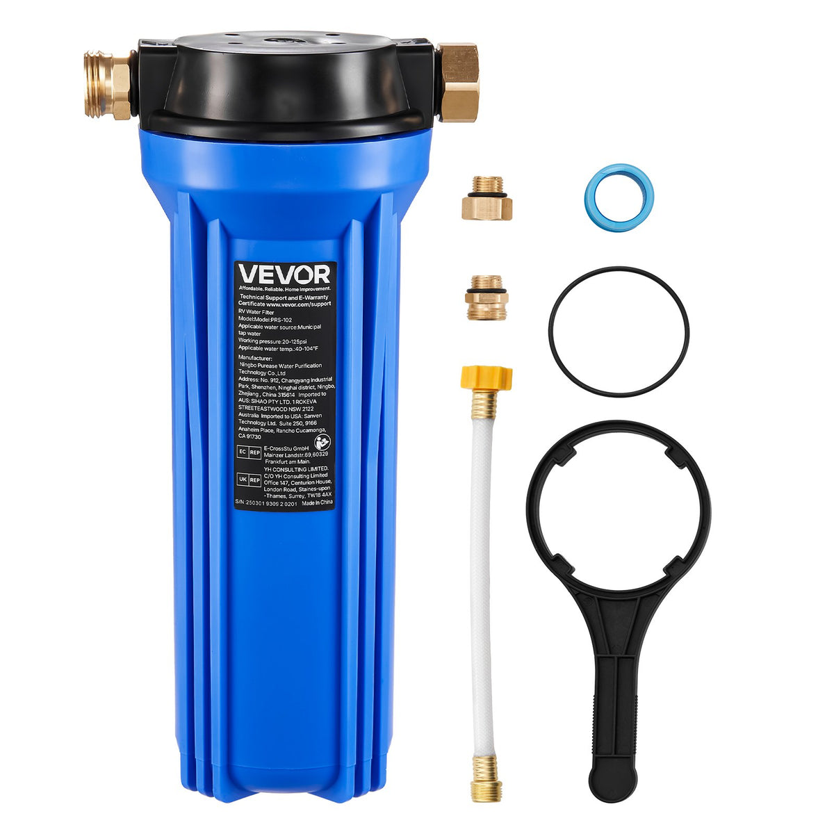 VEVOR RV Water Filtration System, Drinking/Washing Water Filter System for Campers, Remove Sediments, Chlorine, Bad Tastes, Odors, and Most Contaminants, RV Filter for RVs, Boats, Vans - FCLSQBDDZZJDEBTHU001V0 - view 1