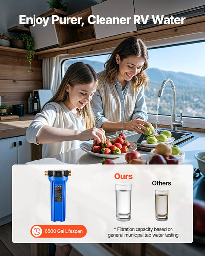 VEVOR RV Water Filtration System, Drinking/Washing Water Filter System for Campers, Remove Sediments, Chlorine, Bad Tastes, Odors, and Most Contaminants, RV Filter for RVs, Boats, Vans - FCLSQBDDZZJDEBTHU001V0 - view 3