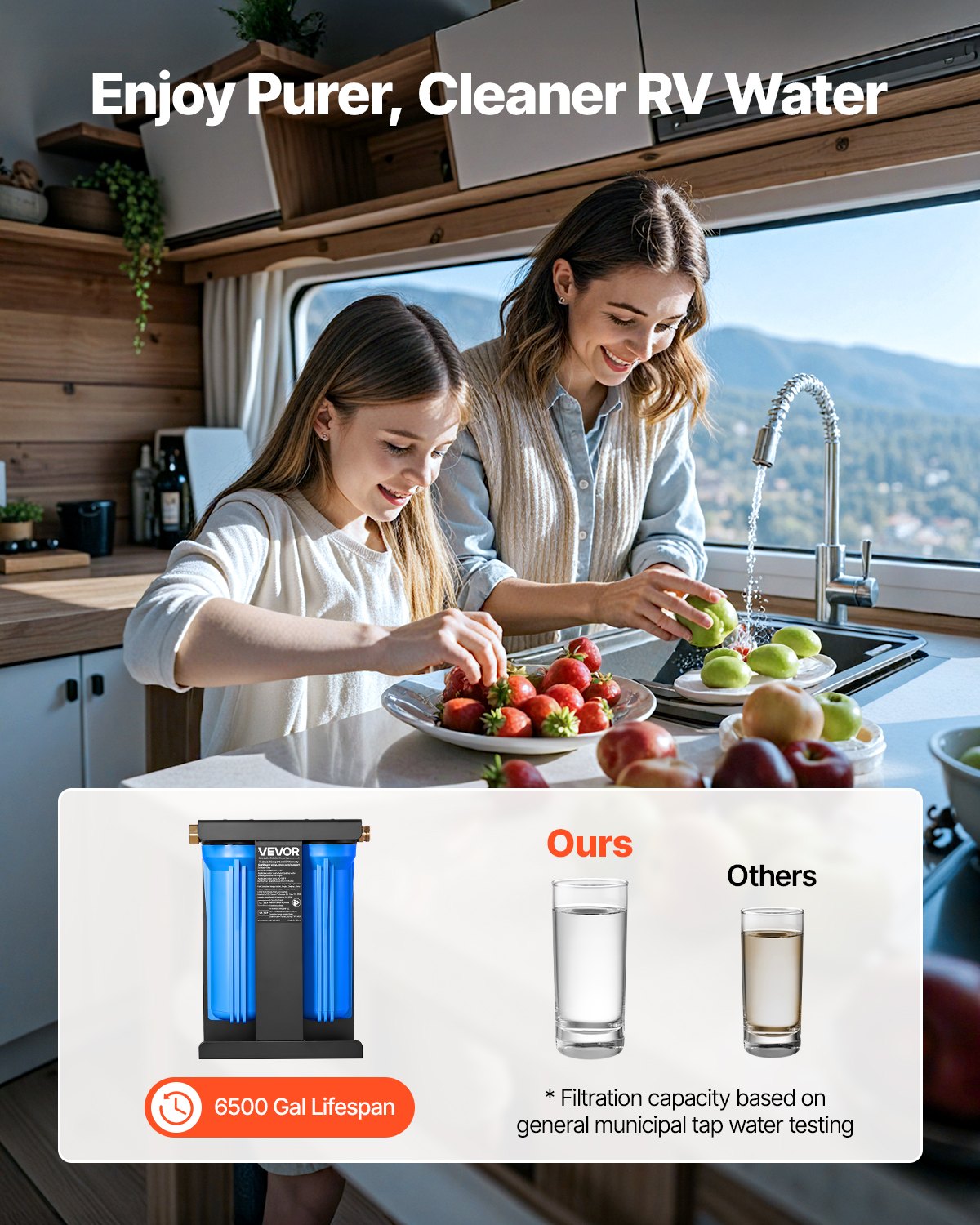 VEVOR RV Water Filtration System, 2-Cartridge Water Filter System for Campers, Remove Chlorine, Bad Tastes, Odors, and Most Contaminants, RV Filter with Bracket for RVs, Boats, Vans - FCLSQDDZZJSX12NOM001V0 - view 3