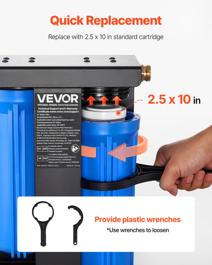 VEVOR RV Water Filtration System, 2-Cartridge Water Filter System for Campers, Remove Chlorine, Bad Tastes, Odors, and Most Contaminants, RV Filter with Bracket for RVs, Boats, Vans - FCLSQDDZZJSX12NOM001V0 - view 7