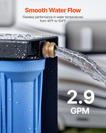 VEVOR RV Water Filtration System, 3-Cartridge Water Filter System for Campers, Remove Sediments, Chlorine, Bad Tastes, Odors, and Most Contaminants, RV Filter with Bracket for RVs, Boats, Vans - FCLSQDDZZJSXZBTMF001V0 - view 5