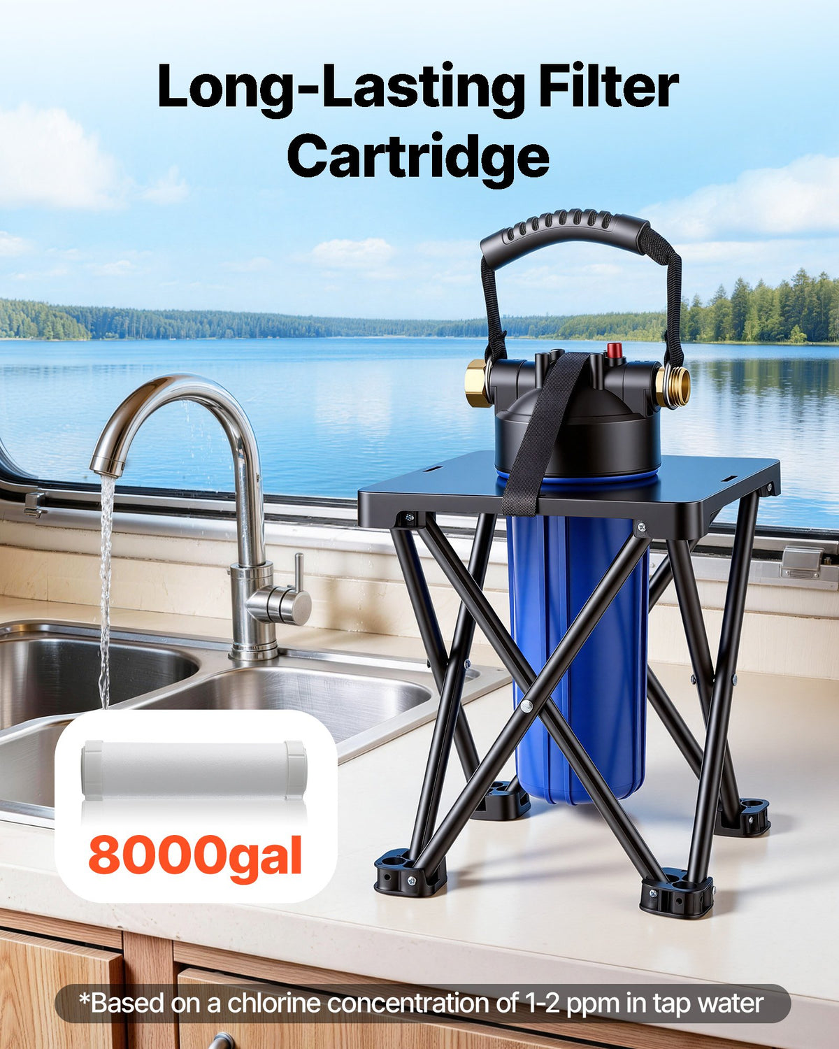 VEVOR RV Water Filter System, 5-Micron Premium RV Water Filtration System Replacement with Cartridge and Mounting Bracket for RVs & Campers, Reduces Sediment, Chlorine, Heavy Metals, Odors and More - FCLSQDXDDZZJ1H9E6001V0 - view 5
