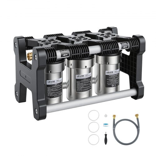 VEVOR RV Water Filter System, 5-Micron 3 Stage Premium RV Water Filtration System with Three Cartridges and 3/4" Fitting for RVs & Campers, Reduces Sediment, Chlorine, Heavy Metals, Odors and More - FCLSQSXDDZZJRD7HL001V0 - view 2