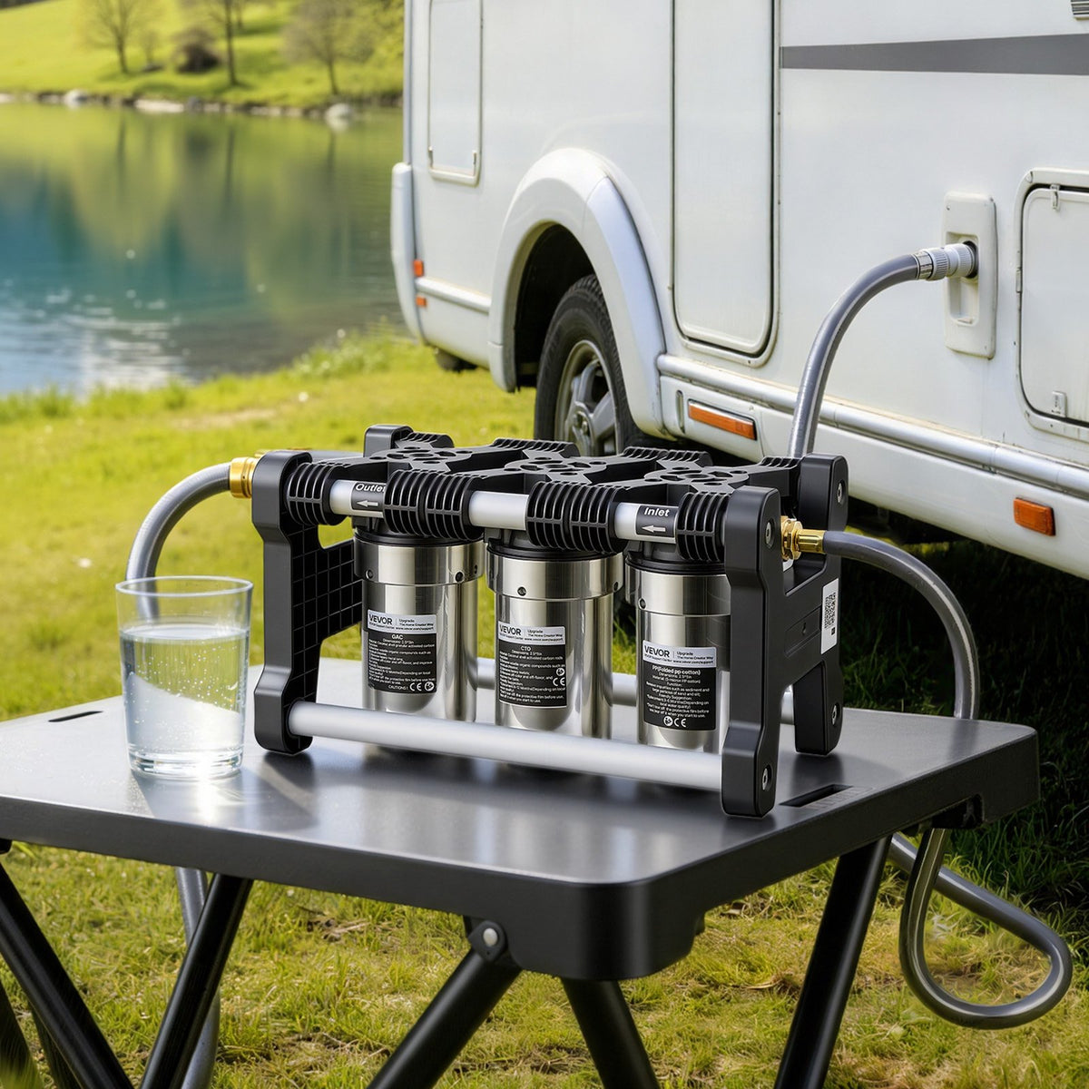 VEVOR RV Water Filter System, 5-Micron 3 Stage Premium RV Water Filtration System with Three Cartridges and 3/4" Fitting for RVs & Campers, Reduces Sediment, Chlorine, Heavy Metals, Odors and More - FCLSQSXDDZZJRD7HL001V0 - view 9