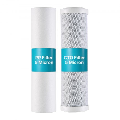 VEVOR RV Water Filter Replacement Cartridge, 5-Micron 2 Pack Dual Stage Premium RV Water Filtration Replacement Cartridge for 2.5" x 10" Filter Housing, Reduces Sediment, Particles, Chlorine, Odors - FCLSQTHLXSPSOEMQ1001V0 - view 2