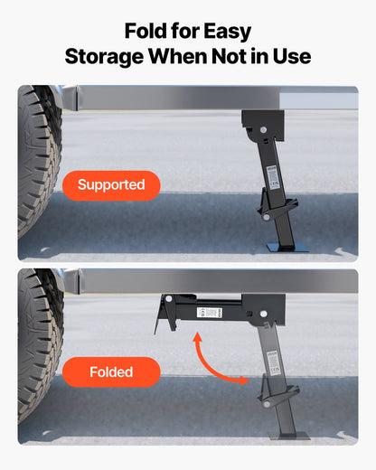 VEVOR Telescoping Stabilizer Jack, 2PCS Telescoping Folding Trailer Jack, Trailer Swing Down Stabilizer Jack for RV Trailer, Supports 1000lbs Capacity Each, Adjustable from 11.7 inch to 18.2 inch - FCPHJ2J1000LCHK1T001V0 - view 6
