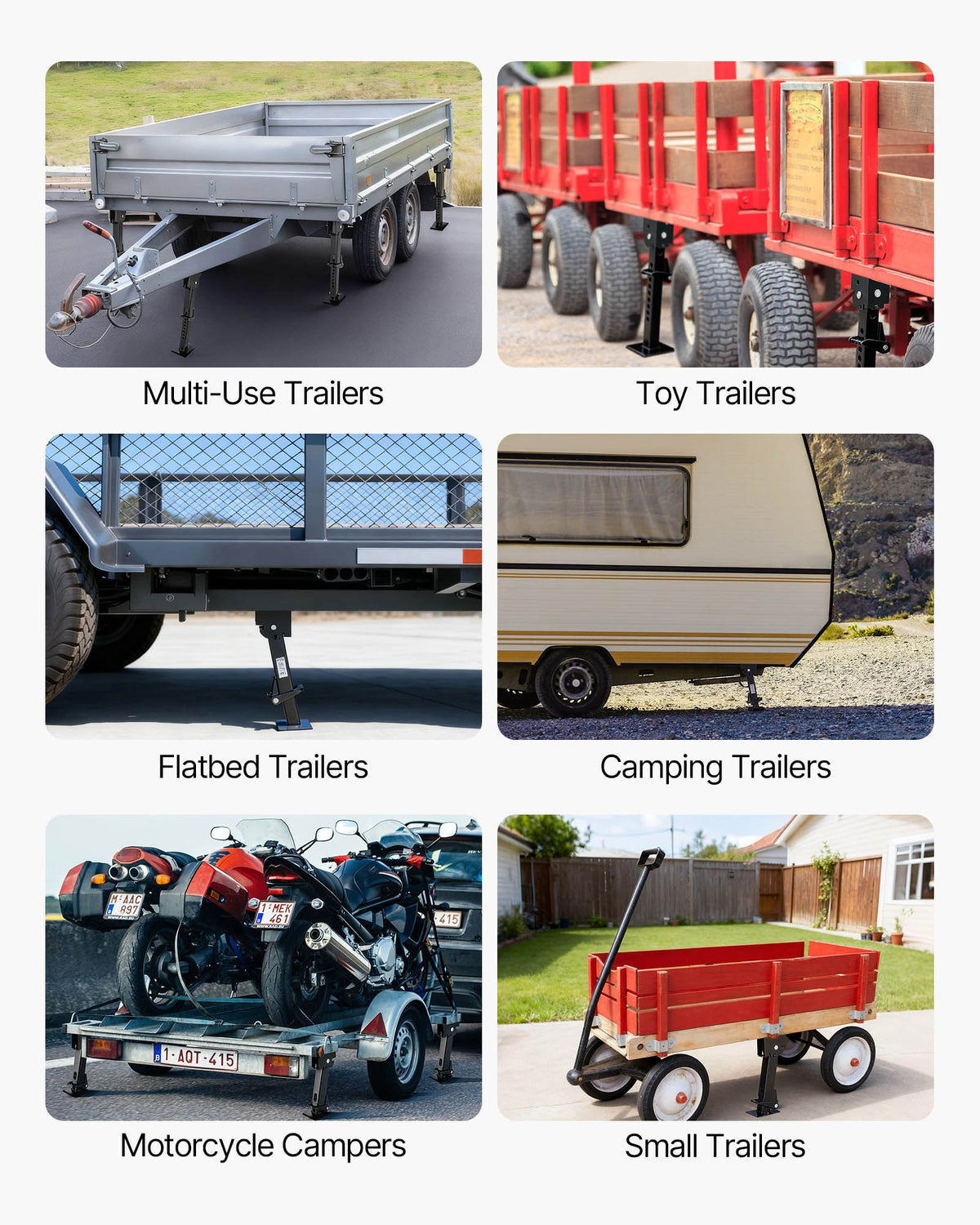 VEVOR Telescoping Stabilizer Jack, 2PCS Telescoping Folding Trailer Jack, Trailer Swing Down Stabilizer Jack for RV Trailer, Supports 1000lbs Capacity Each, Adjustable from 11.7 inch to 18.2 inch - FCPHJ2J1000LCHK1T001V0 - view 7