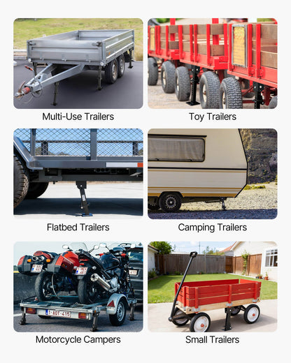 VEVOR Telescoping Stabilizer Jack, 2PCS Telescoping Folding Trailer Jack, Trailer Swing Down Stabilizer Jack for RV Trailer, Supports 1000lbs Capacity Each, Adjustable from 11.7 inch to 18.2 inch - FCPHJ2J1000LCHK1T001V0 - view 7