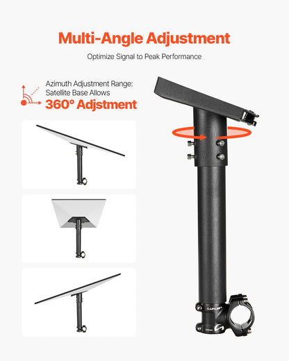 VEVOR Starlink RV Ladder Mount, 360°Adjustable Angle Mounting Standard Gen 3 Pipe Kit, Heavy-Duty Steel Extra Short Starlink RV Ladder Adapter, Compatible with Gen3 and V3, Easy to Assembly, Black - FCPTAZKSDXLTYLU16001V0 - view 4