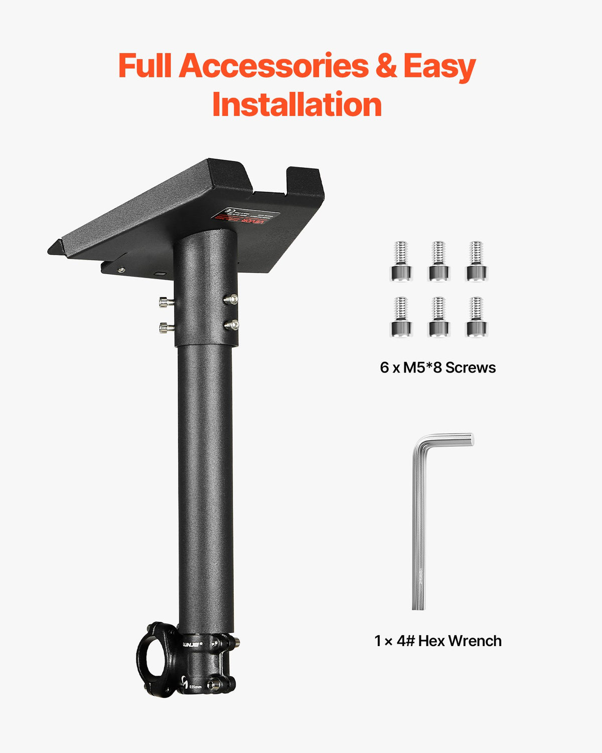 VEVOR Starlink RV Ladder Mount, 360°Adjustable Angle Mounting Standard Gen 3 Pipe Kit, Heavy-Duty Steel Extra Short Starlink RV Ladder Adapter, Compatible with Gen3 and V3, Easy to Assembly, Black - FCPTAZKSDXLTYLU16001V0 - view 6