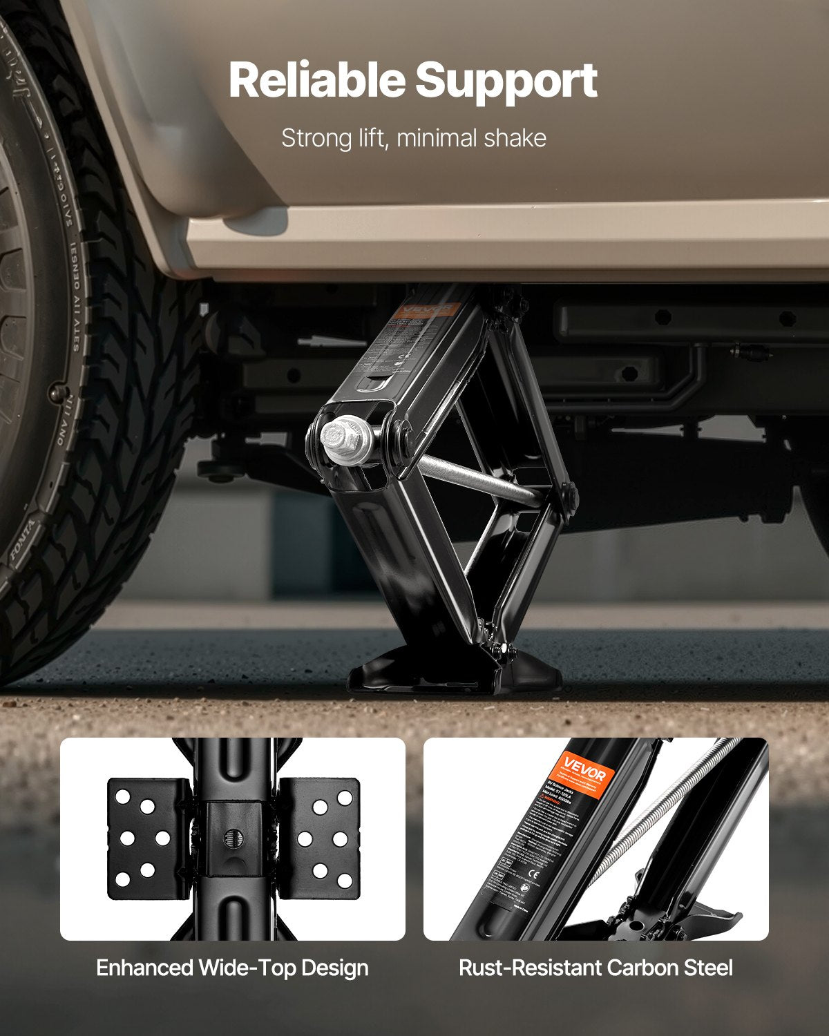 VEVOR 5000 lbs RV Scissor Jacks, 4-23.4 in RV Stabilizer Leveling Scissor Jacks, Set of 2, Heavy Duty Stabilizer Jack with Crank Handle, Socket and Bubble Levels, Not Easily Bent or Deformed - FCWDQJD2JZ50HML55001V0 - view 5
