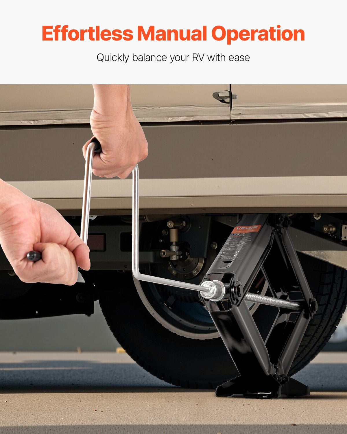 VEVOR 5000 lbs RV Scissor Jacks, 4-23.4 in RV Stabilizer Leveling Scissor Jacks, Set of 2, Heavy Duty Stabilizer Jack with Crank Handle, Socket and Bubble Levels, Not Easily Bent or Deformed - FCWDQJD2JZ50HML55001V0 - view 7