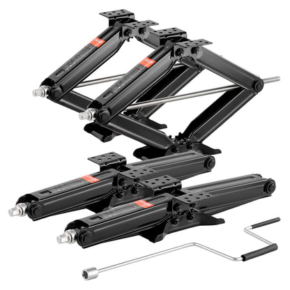 VEVOR 6500 lbs RV Scissor Jacks, 4-23.4 in RV Stabilizer Leveling Scissor Jacks, Set of 4, Heavy Duty Stabilizer Jack with Crank Handle, Socket and Bubble Levels, Not Easily Bent or Deformed - FCWDQJD4JZ65J75KP001V0 - view 1