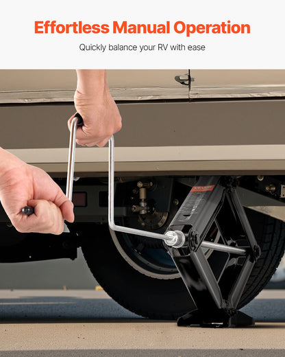 VEVOR 6500 lbs RV Scissor Jacks, 4-23.4 in RV Stabilizer Leveling Scissor Jacks, Set of 4, Heavy Duty Stabilizer Jack with Crank Handle, Socket and Bubble Levels, Not Easily Bent or Deformed - FCWDQJD4JZ65J75KP001V0 - view 7