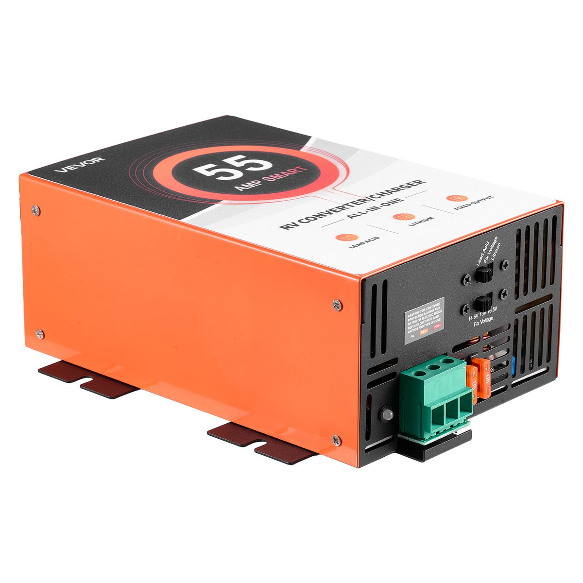 VEVOR RV Power Converter, 55 Amp, 110V AC to 12V DC RV Converter Battery Charger, Multi Stage Smart Charging, 13V to 16.5V Operating Range