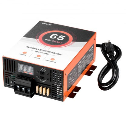 VEVOR RV Power Converter, 65 Amp, 110V AC to 12V DC RV Converter Battery Charger, Multi Stage Smart Charging, 13V to 16.5V Operating Range