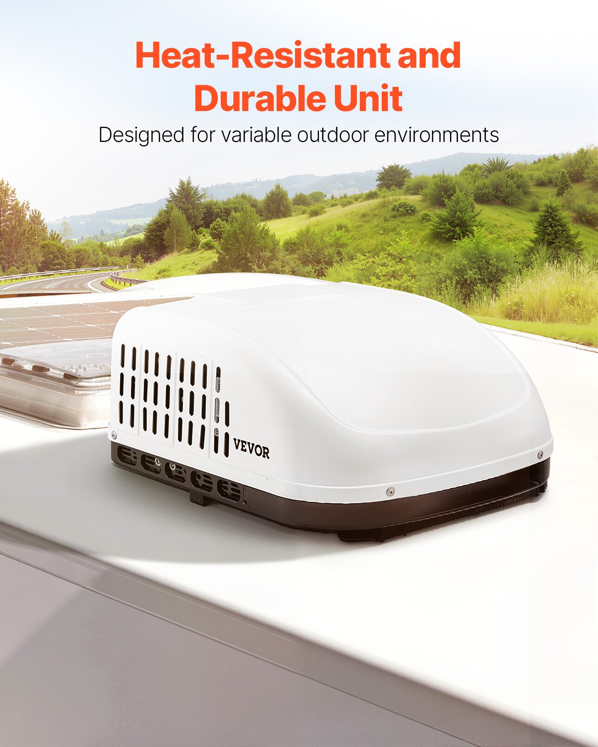 VEVOR RV Air Conditioner, 13500 BTU Non-Ducted Rooftop RV AC Unit, 65 dB Quiet Design, Including Air Distribution Box, Operation Panel and Installation Hardware, for Campers, Vans, Trailers, White - FCZYKDBZXDL1X99NDV6 - view 7