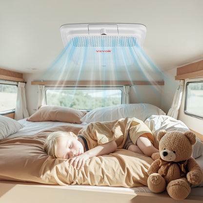 VEVOR RV Air Conditioner, 13500 BTU Non-Ducted Rooftop RV AC Unit, 65 dB Quiet Design, Including Air Distribution Box, Operation Panel and Installation Hardware, for Campers, Vans, Trailers, White - FCZYKDBZXDL1X99NDV6 - view 9