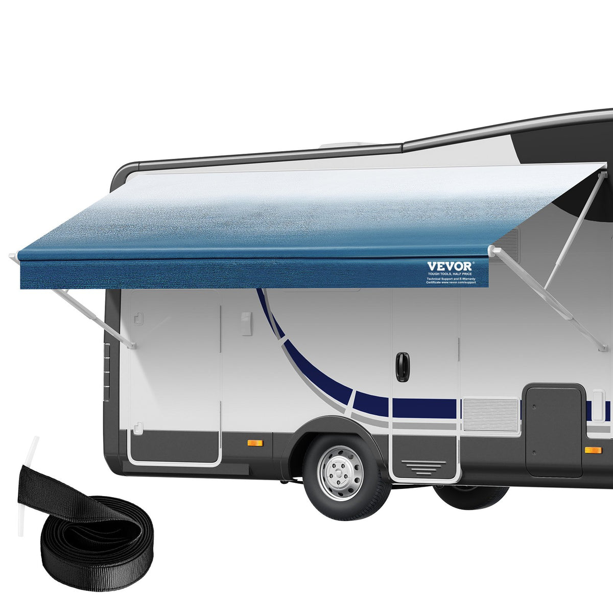 VEVOR RV Awning Fabric Replacement, 19'2" Fabric Length for 20' Awning, Heavy Duty 3-Ply 16oz PVC Camper Awning Fabric, Waterproof & UV Protection Outdoor Canopy for RV, Trailer, Motorhome, Blue Fade - FCZYPML20YC0E0WUQV0 - view 10