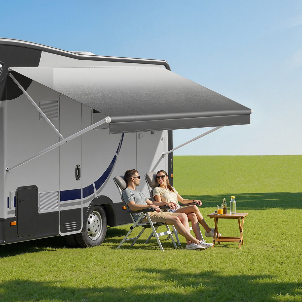 VEVOR RV Awning Fabric Replacement, 16' (Fabric 15'2") 18 oz Heavy-Duty Weatherproof Vinyl Camper Awning Replacement, UPF50+ Protection Waterproof Outdoor Canopy for RV, Motorhome, Trailer, Gray Fade - FCZYTHMLSP16MFMGO002V0 - view 9
