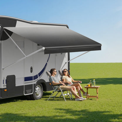 VEVOR RV Awning Fabric Replacement, 17' (Fabric 16'2") 18 oz Heavy-Duty Weatherproof Vinyl Camper Awning Replacement, UPF50+ Protection Waterproof Outdoor Canopy for RV, Motorhome, Trailer, Black Fade - FCZYTHMLSP17AJ4X1002V0 - view 9