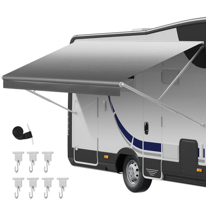 VEVOR RV Awning Fabric Replacement, 18' (Fabric 17'2") 18 oz Heavy-Duty Weatherproof Vinyl Camper Awning Replacement, UPF50+ Protection Waterproof Outdoor Canopy for RV, Motorhome, Trailer, Gray Fade - FCZYTHMLSP181RCVS002V0 - view 1