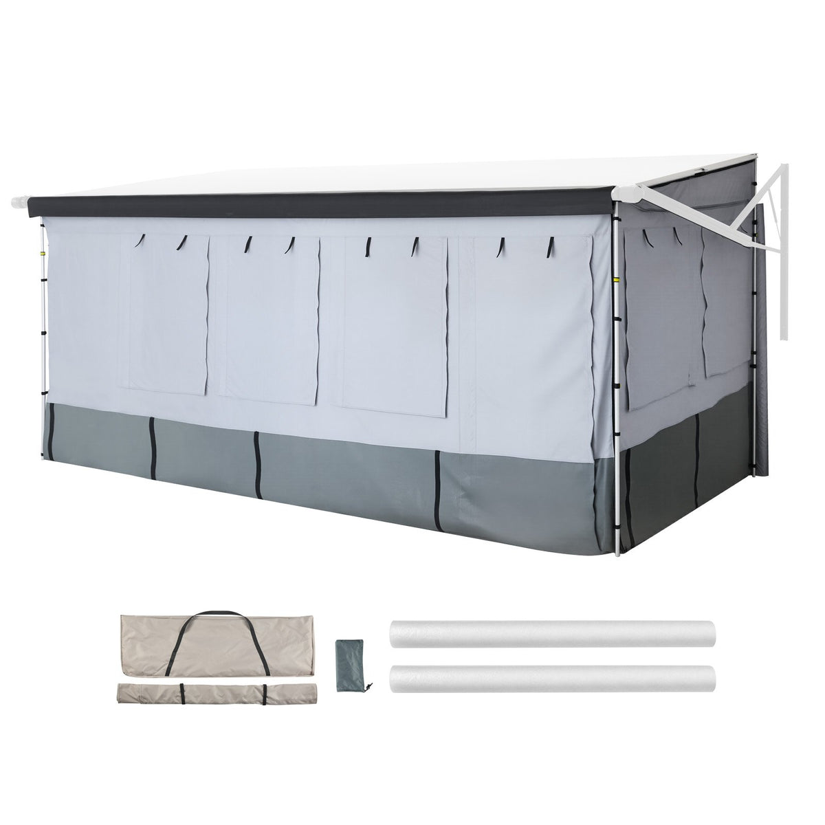 VEVOR RV Awning Sun Shade Room - Compatible with 18 -19 ft Awnings, RV Awning Sun Shading Room with Door & Ventilated Mesh Windows, Sunproof & Windproof Three-Sided Enclosure Tent for RV Camping - FCZYXWSMBWWCJKA2R001V0 - view 1