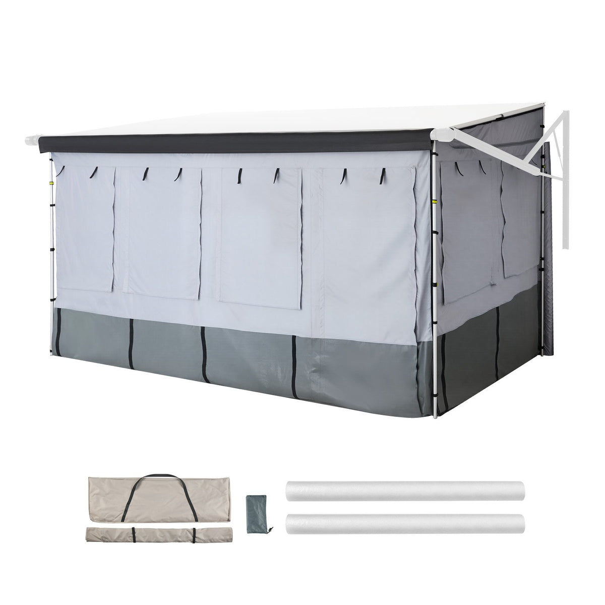 VEVOR RV Awning Sun Shade Room - Compatible with 16 -17 ft Awnings, RV Awning Sun Shading Room with Door & Ventilated Mesh Windows, Sunproof & Windproof Three-Sided Enclosure Tent for RV Camping - FCZYXWSMBWWCTUI9L001V0 - view 1