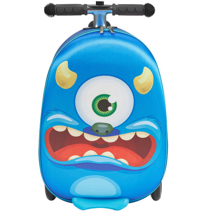 VEVOR Ride-on Luggage, 20 L Capacity, 20 Inches Kids Scooter Suitcase with Flash PU Wheels, Adjustable Handle & TPR Non-Slip Grip, Foldable & Lightweight Scooter Luggage for Kids Aged 5+, Blue - FDDQXXLX20INVRMNL001V0 - view 10
