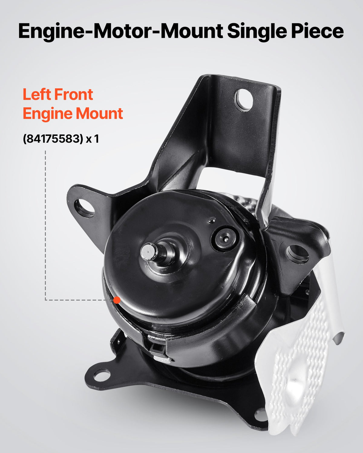 VEVOR Engine Motor Mount Replacement, Left Front Engine Mount, Universal Compatible with 2014–2018 Chevrolet Silverado 1500 5.3L V8, Secure Support, Heavy-duty Aluminum Construction, Black - FDJMDZJ1JTPNUX06W001V0 - view 3