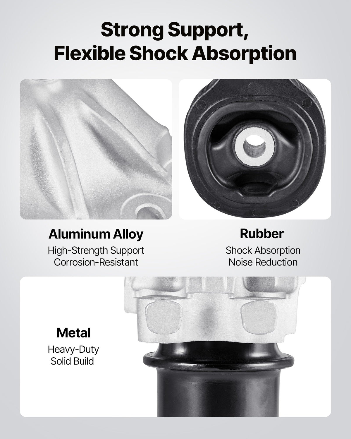 VEVOR Engine Motor Mount and Transmission Mount Kit Replacement, Set of 3, Compatible with 2012–2013 Honda Civic 1.8L Coupe, Replace OE# A65048, A65021, A65087, Secure Support - FDJMDZJ3JTPN09LD6001V0 - view 6